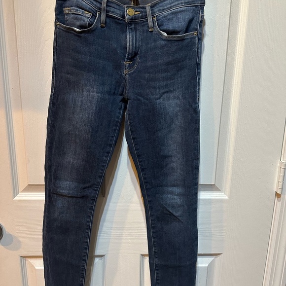 FRAME Le Skinny de Jeanne Fayette Mid-Rise Stretch Jeans Women’s Size 26 Raw Hem - Picture 5 of 10
